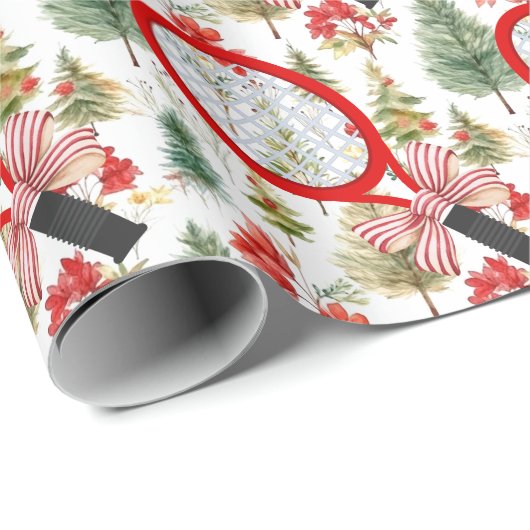 テニスボールクリスマスをテーマにしたゴルファー向けギフト ラッピングペーパー (ロールコーナー)