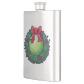 テニスボールクリスマスリースオングリーン フラスク (左)