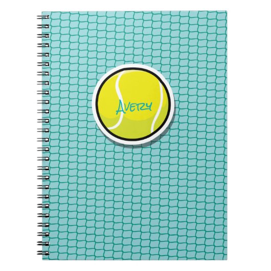 テニスボールゲームネット名スポーツチームコーチ ノートブック (正面)