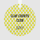 テニスボールコーチ名チーム年黄色スポーツ オーナメント (裏面)