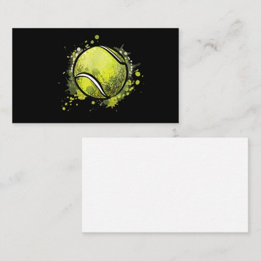 テニスボールスポーツとテニス好きのクリスマス 名刺 (正面/裏面)