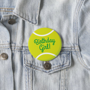 テニスボールスポーツパーティー誕生日ガールボタン 缶バッジ