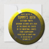 テニスボールテーマサークルパーティの招待状 招待状 (裏面)