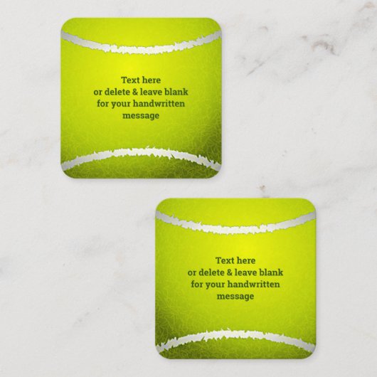 テニスボールデザインビーフカードメッセージカード スクエア名刺 (正面/裏面)