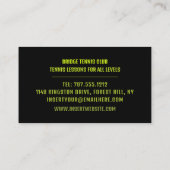 テニスボールデザイン、テニス選手/コーチ/インストラクター 名刺 (裏面)