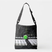 テニスボールネット水スパイラルアート クロスボディバッグ (正面)