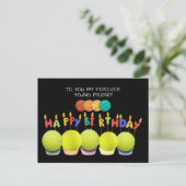 テニスボールハッピーバースデー ポストカード (スタンド正面)