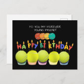 テニスボールハッピーバースデー ポストカード (正面/裏面)