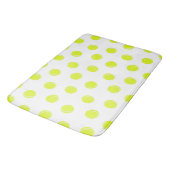テニスボールパターンイエローホワイト バスマット (アングル)