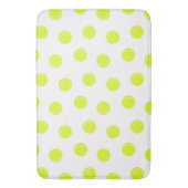 テニスボールパターンイエローホワイト バスマット (正面縦)