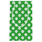 テニスボールパターンバースデーパーティーの好意抱き枕 スモールペーパーバッグ (正面)