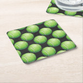 テニスボールパターン スクエアペーパーコースター (アングル)