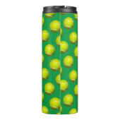 テニスボールパターン、ホワイトネーム海ブルー&グリーン タンブラー (裏面)