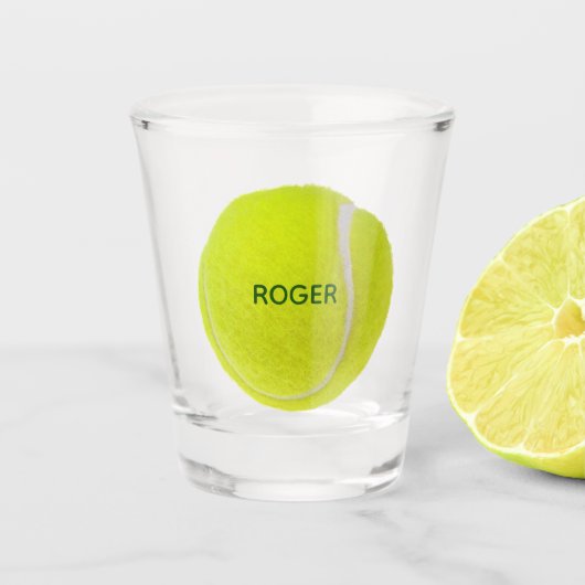 テニスボールパーソナライズされたショットガラス ショットグラス (正面)
