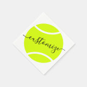 テニスボールパーソナライズされたスクリプト紙カクテル スタンダードカクテルナプキン (角)