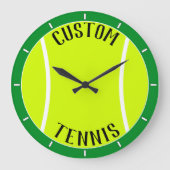 テニスボールパーソナライズされた文字及びカラーウォール時計 ラージ壁時計 (正面)