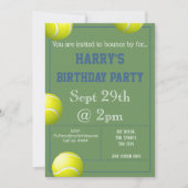 テニスボールパーティの招待状編集可能 招待状 (正面)