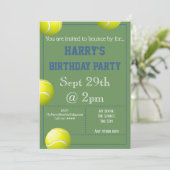 テニスボールパーティの招待状編集可能 招待状 (スタンド正面)