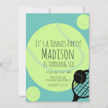 テニスボールパーティーゲーム誕生日招待状