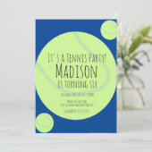 テニスボールパーティーゲーム誕生日招待状 招待状 (スタンド正面)