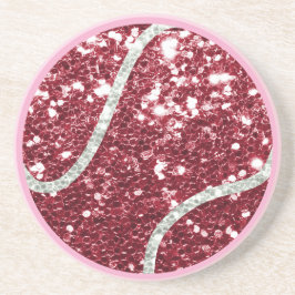 テニスボールピンクをテーマにしたガールベビーシャワーパーティー コースター