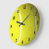 テニスボールブラックナンバーズスポーツウォールクロック ラージ壁時計 (傾斜)