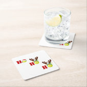 テニスボールホホホホホホサンタトナディースクリスマス スクエアペーパーコースター (インサイチュ)