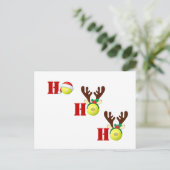 テニスボールホホホホホホサンタトナディースクリスマス ポストカード (スタンド正面)