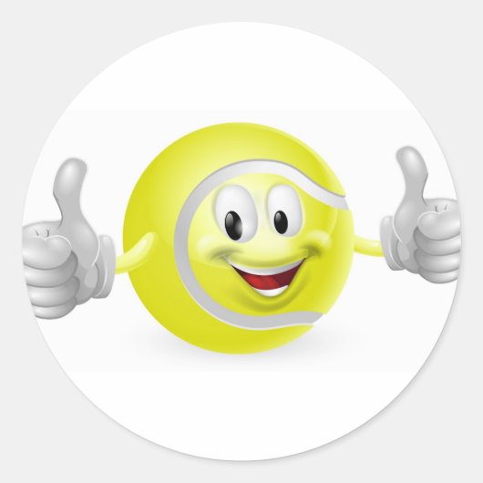 テニスボールマスコット ラウンドシール (正面)