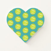 テニスボールモノグラムののハート型 ノートブック (裏面)