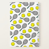 テニスボールラケットイエローホワイトスポーツ名 ノートブック (裏面)