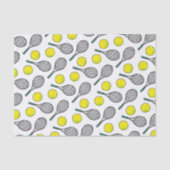 テニスボールラケットイエローホワイトブラックスポーツ 薄葉紙 (正面)