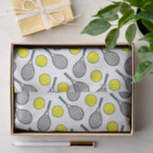 テニスボールラケットイエローホワイトブラックスポーツ 薄葉紙 (ギフト)