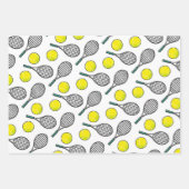 テニスボールラケットイエローホワイトブラックラブ ラッピングペーパーシート (正面)