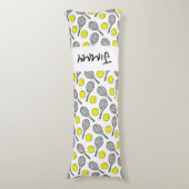 テニスボールラケットNAMEスポーツティーンズおもしろい ボディピロー (正面縦)