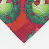 テニスボールリース模様（赤） フリースブランケット (角)