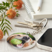 テニスボール付きゴールデンレトリバー キーホルダー (正面右)