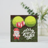 テニスボール付きテニスのクリスマスホリ シーズンカード (スタンド正面)