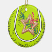 テニスボール付きテニスのクリスマス セラミックオーナメント (左)