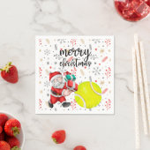 テニスボール付きテニスクリスマスサンタクロース スタンダードカクテルナプキン (インサイチュ)