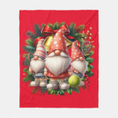 テニスボール付きテニスクリスマス フリースブランケット (正面)