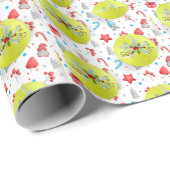 テニスボール付きテニスクリスマス ラッピングペーパー (ロールコーナー)