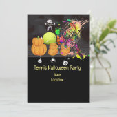 テニスボール付きテニスハローウィンパーティと幽霊 招待状 (スタンド正面)