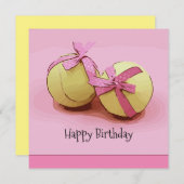 テニスボール付きテニスボール誕生日カード (正面/裏面)