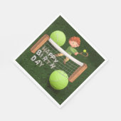 テニスボール付きテニス誕生日（ボーイプレーヤー用） スタンダードランチョンナプキン (角)