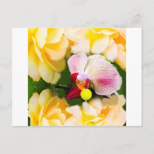 テニスボール付きピンクのラン ポストカード