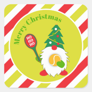 🎾テニスボール付き可愛いクリスマスドワーフ スクエアシール