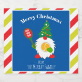 🎾テニスボール付き可愛いクリスマスドワーフ スパークリングワインラベル (シングルラベル)