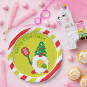 🎾テニスボール付き可愛いクリスマスドワーフ ペーパープレート (パーティー)
