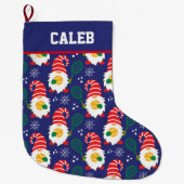 🎾テニスボール付き可愛いクリスマスドワーフ ラージクリスマスストッキング (正面)